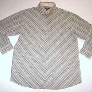 TRUST USA MEN 3XL STRIPED BUTTON FRONT SHIRT